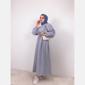 فستان عملي قطن ~ فضفاض (AID-00858)