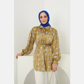قميص ساتان مورد ~ طويل,, (SH-00326)