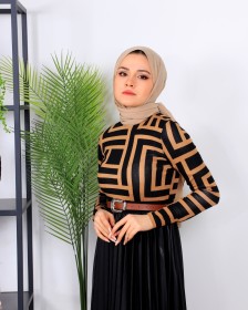 بلوز بدي مخطط~ لايكرا (SH -0189)