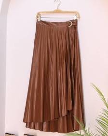 تنورة جلد كسرات~ (SK-00132)