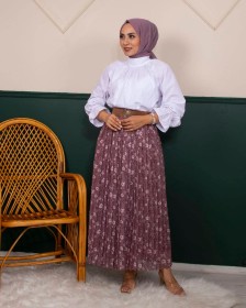 تنورة كسرات معرقة ~ صيفيه (SK-00121)