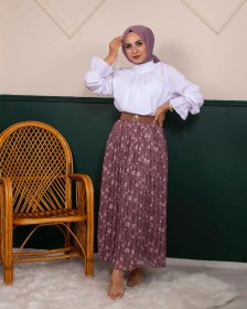 تنورة كسرات معرقة ~ صيفيه (SK-00121)